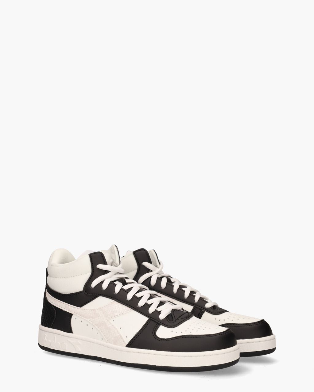 Diadora Sport Magic Basket Demi Reptile Wit/Zwart Damessneakers