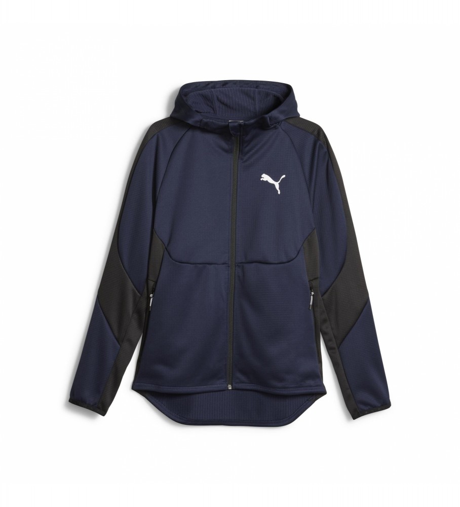 Jaqueta Puma Evostripe Warm com Zíper Frontal Azul Marinho
