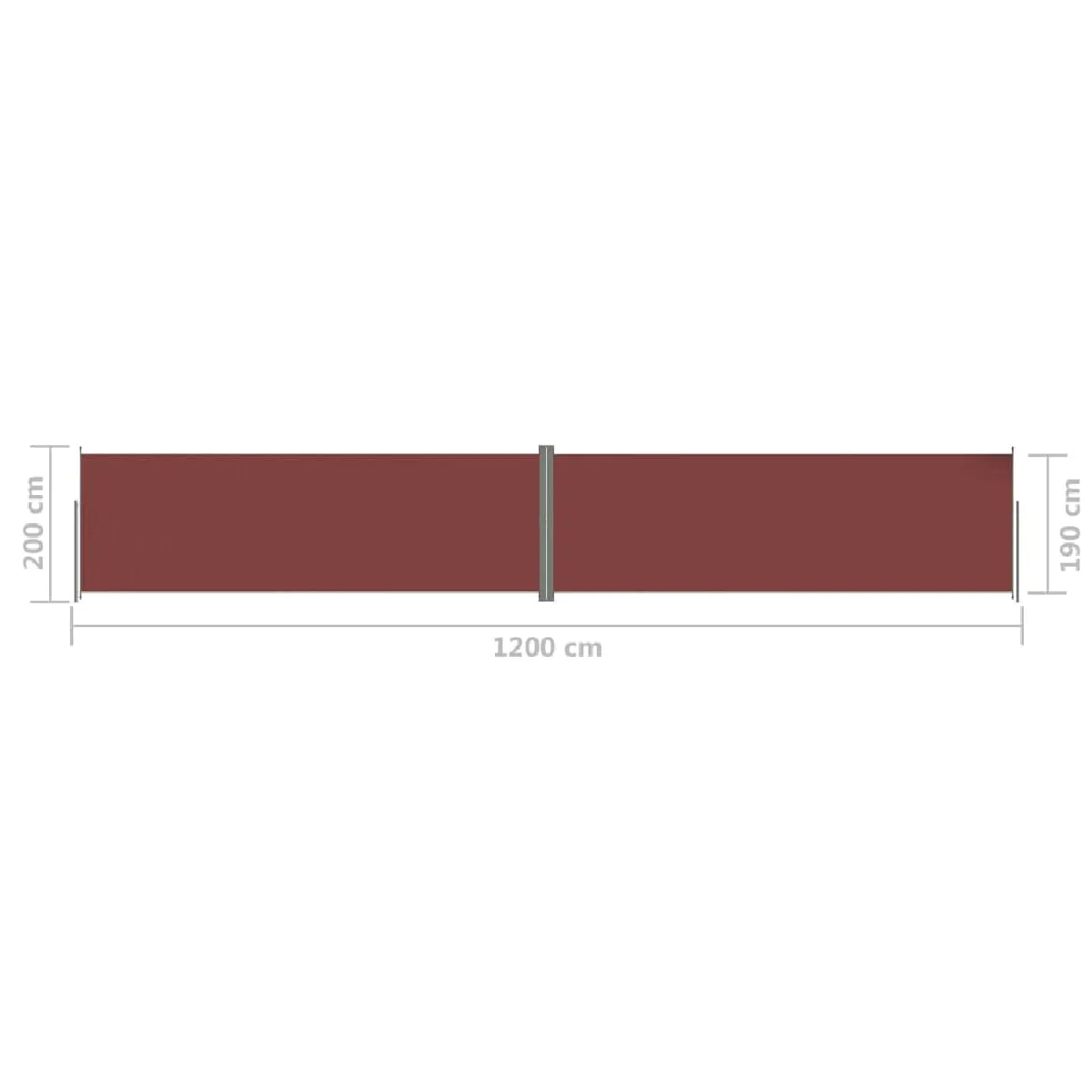 Helloshop26 Auvent latéral rétractable 200 x 1200 cm - Marron