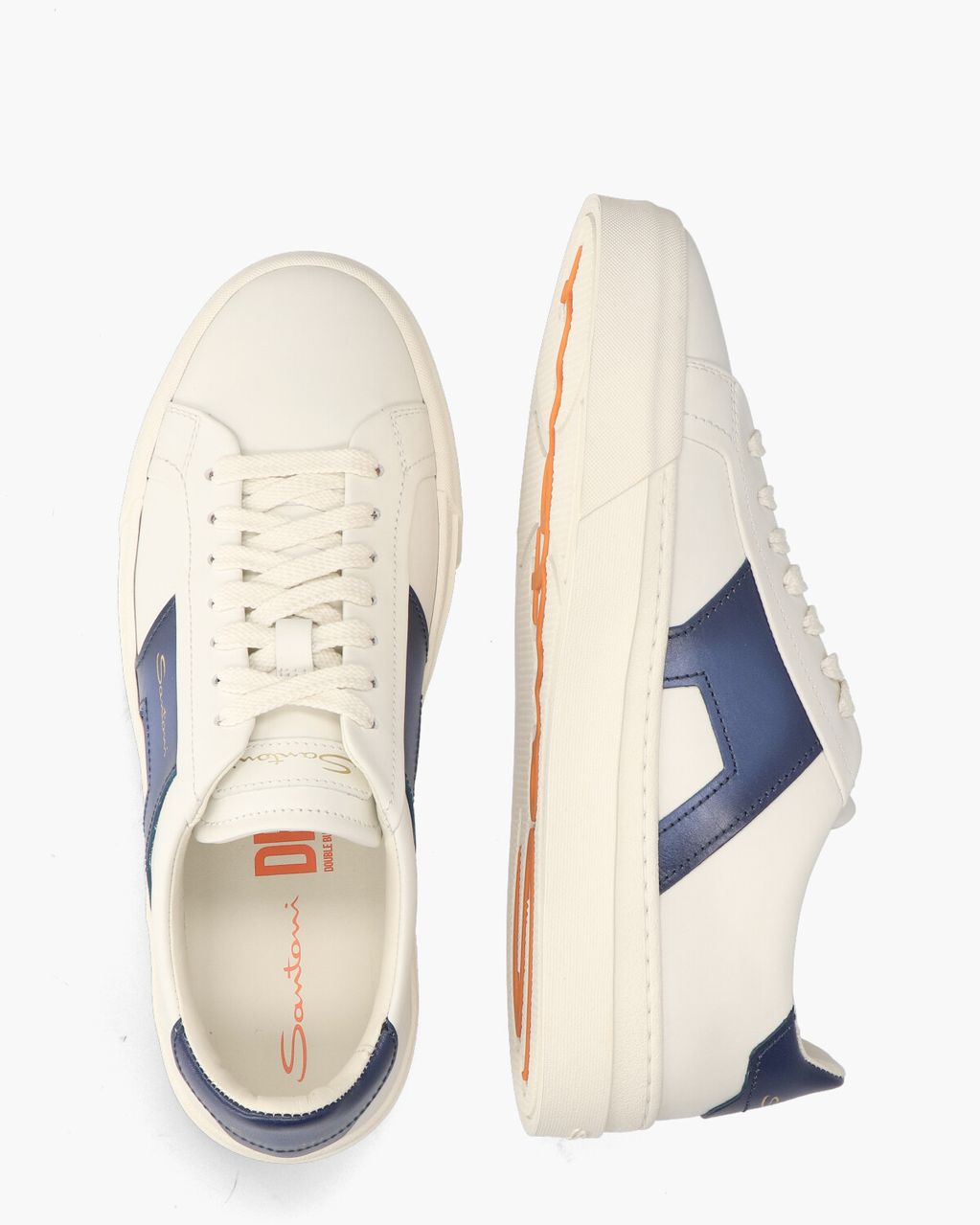 Santoni 21779 Wit/Blauw Herensneakers