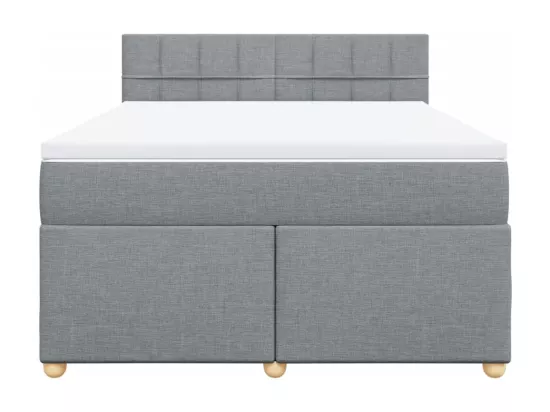 Sommier à lattes de lit avec matelas Gris clair 140x190cm Tissu