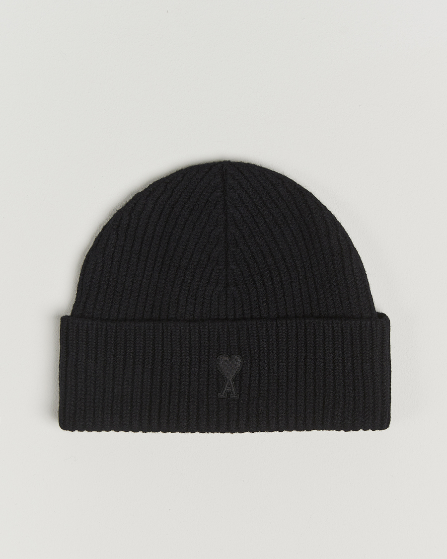 AMI Heart Logo Beanie Black