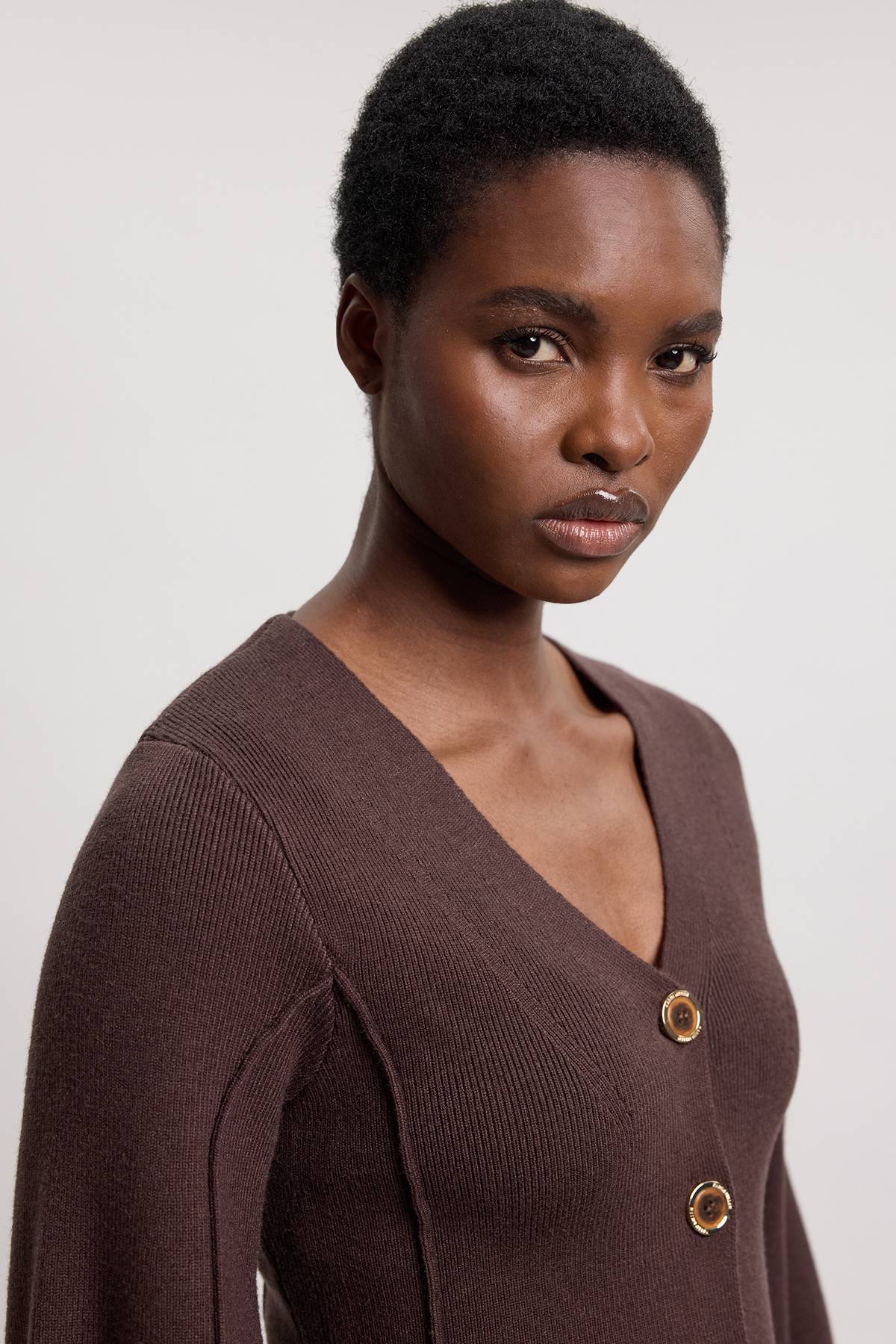 KarenMillen Cardigan En Maille Aspect Laine À Manches Arrondies Volumineuses