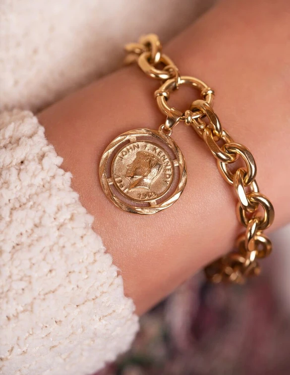 My Jewellery Amband schakels en munt MJ07706