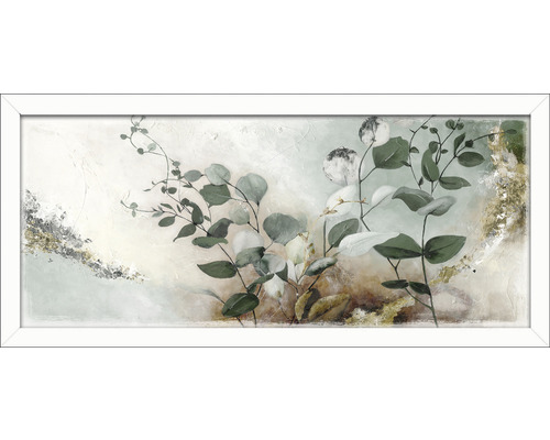 Ingelijste foto, handgeschilderd eucalyptus, 60x130 cm