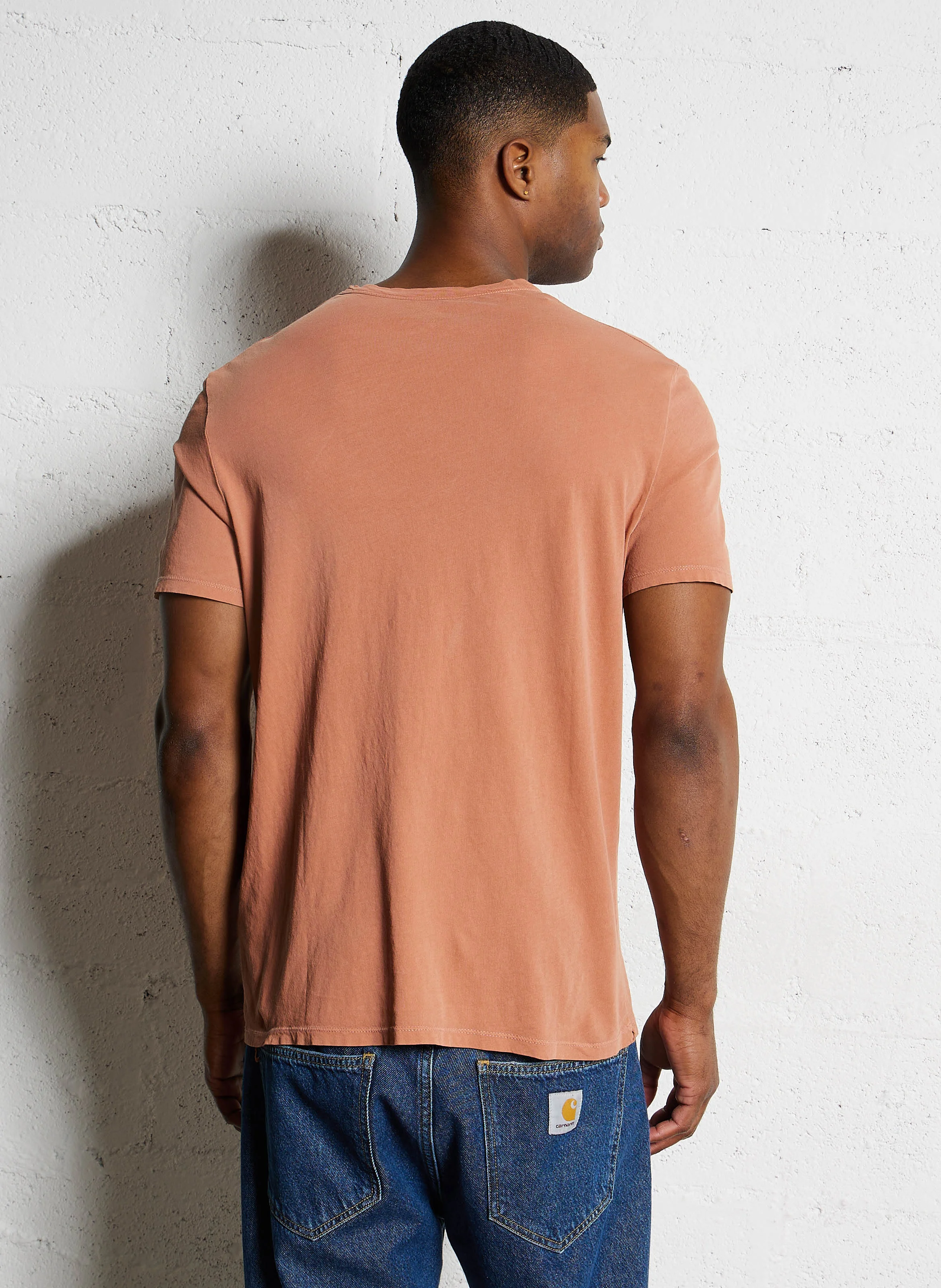 DEVON - Tee-shirt col rond droit en coton | Orange