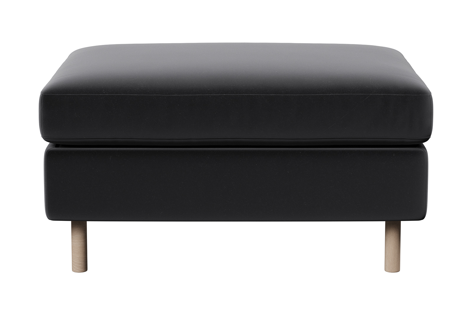 Viken pall Tekstil Matt Velvet 99 Black med hvitoljet eikeben. Skum komfort med oppbevaring