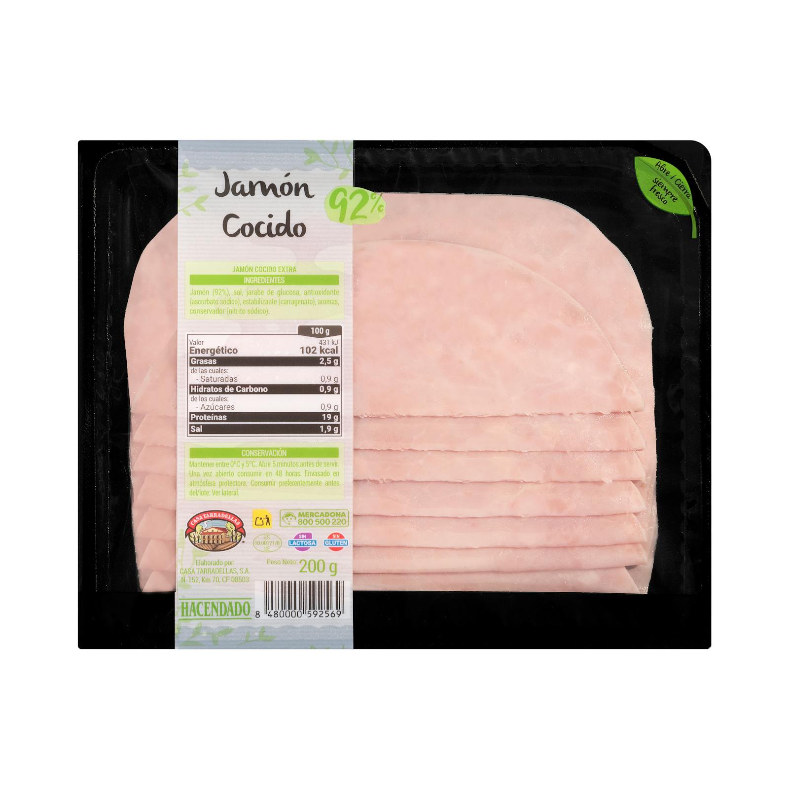 Tranches de jambon cuit Hacendado