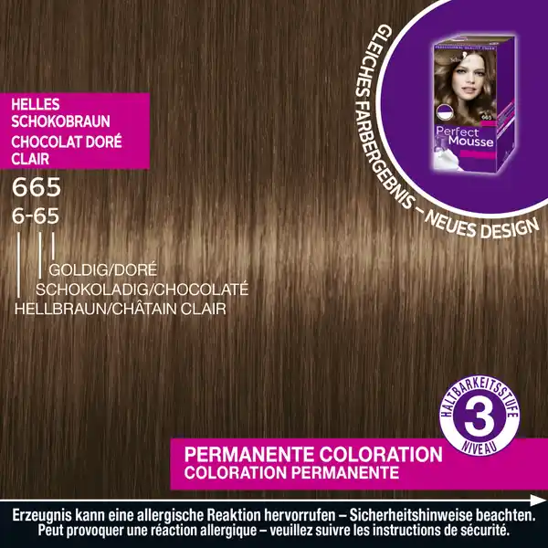 Perfect Mousse Schaumcoloration 665 Helles Schokobraun