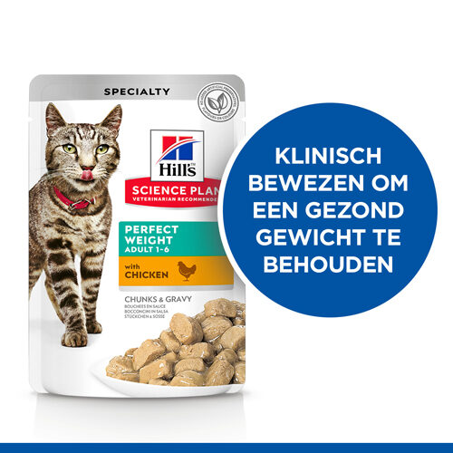 Hill's Science Plan - Feline Adult - Perfect Weight - Maaltijdzakje