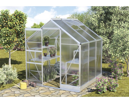 Vitavia Apollo 3800 kas, 4 mm dubbelwandige polycarbonaat panelen, met fundering, 195x199 cm, aluminium