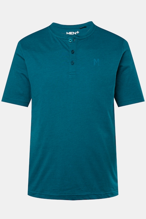 Men+ Henley, 2er-Pack, Basic, Halbarm, Rundhals, bis 8 XL