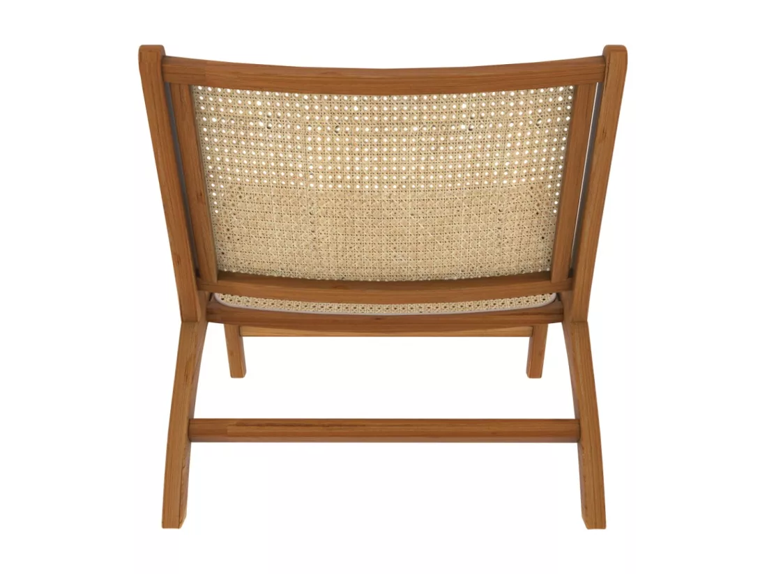 Fauteuil en teck et tressage cannage en rotin - Kilka