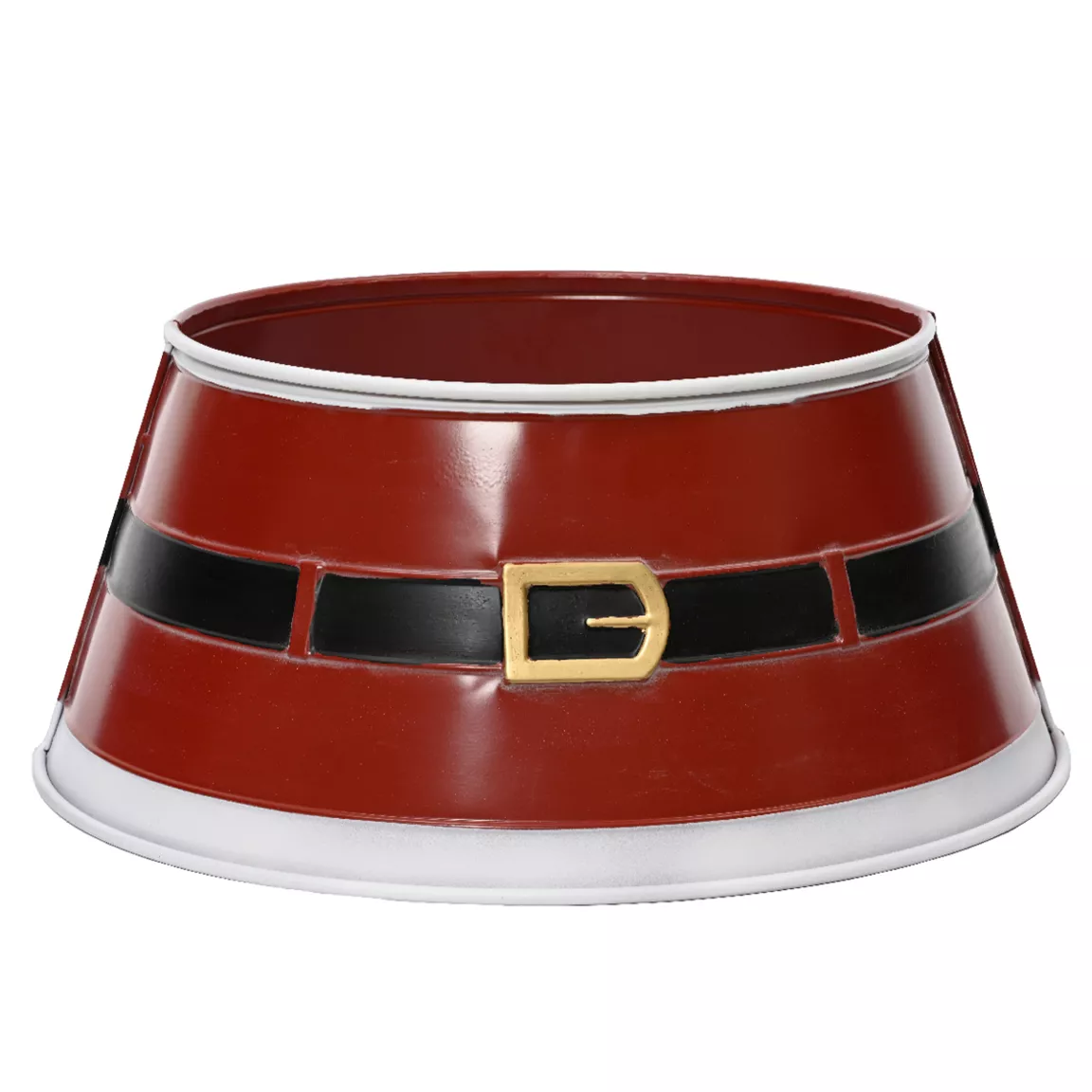 Cache pied de sapin en métal (D70 cm) Ceinture du Père Noël