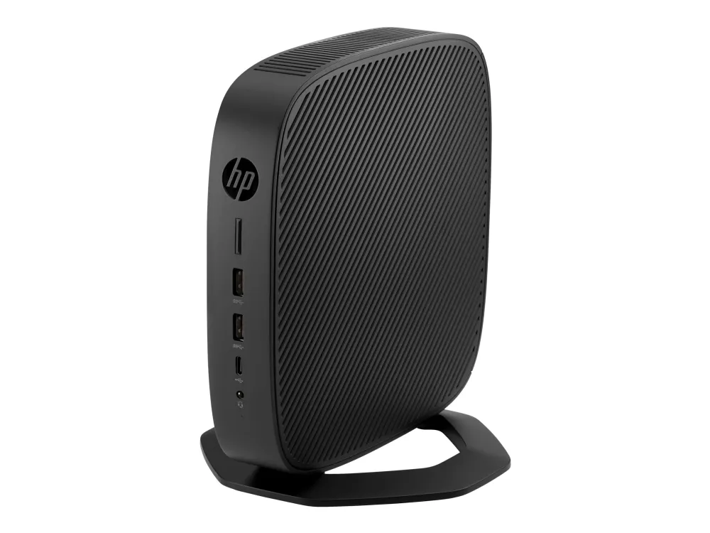 HP t640 - Tynd klient - SFF - 1 x Ryzen Embedded R1505G / op til 3.3 GHz - RAM 8 GB - flash 64 GB - Radeon Vega 3 - Gigabit Ethernet - 802.11a/b/g/n/ac, Bluetooth 5.0 - Windows 10 IoT Enterprise for Thin Clients 64-bit - skærm: ingen - tastatur: tysk