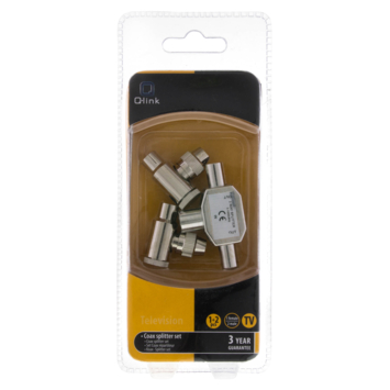 Q-Link coax splitter tv 2 male/female haaks