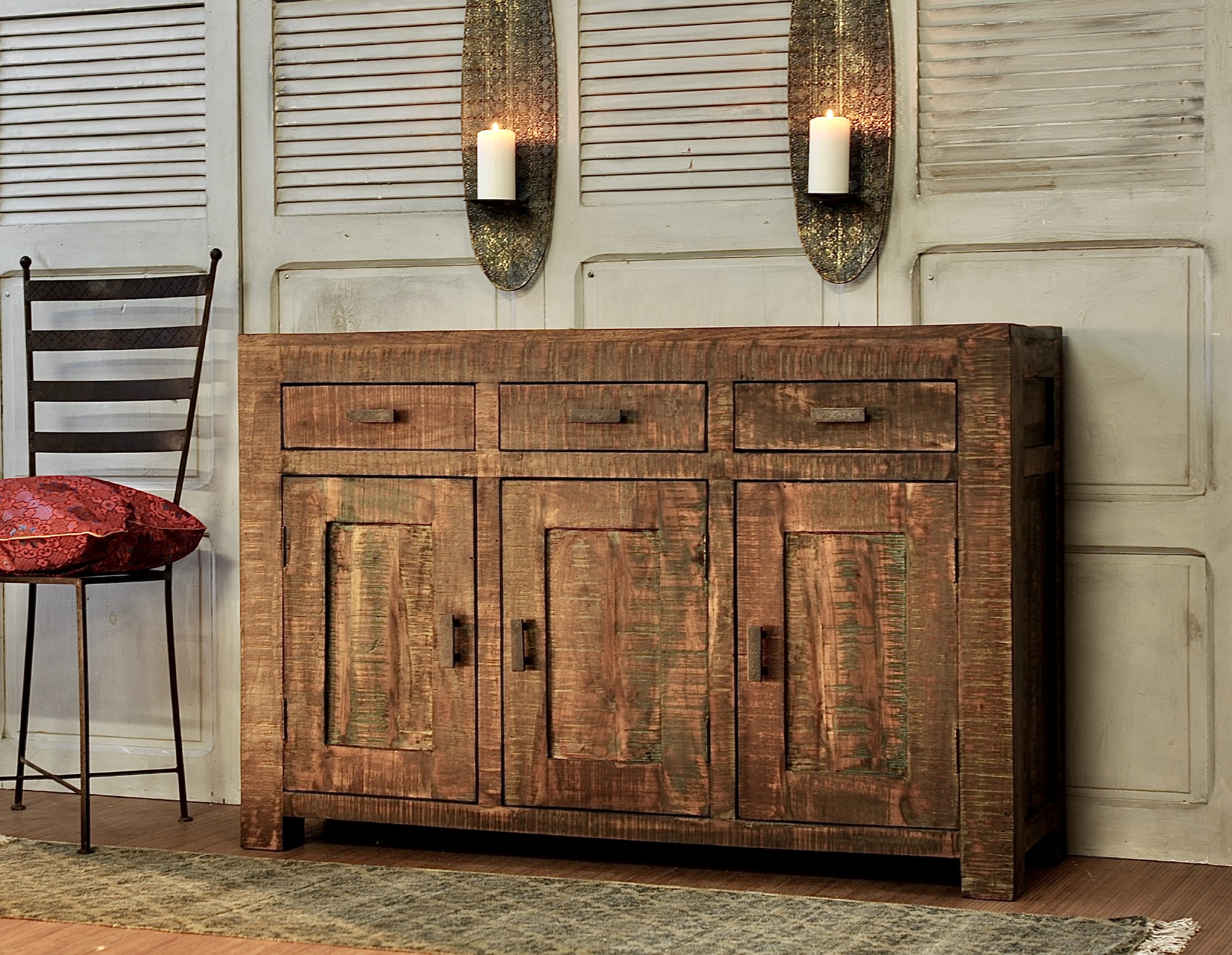 Sideboard 'Hove', mit 3 Türen, L 40 cm, B 130 cm, H 85 cm von fischer's lagerhaus