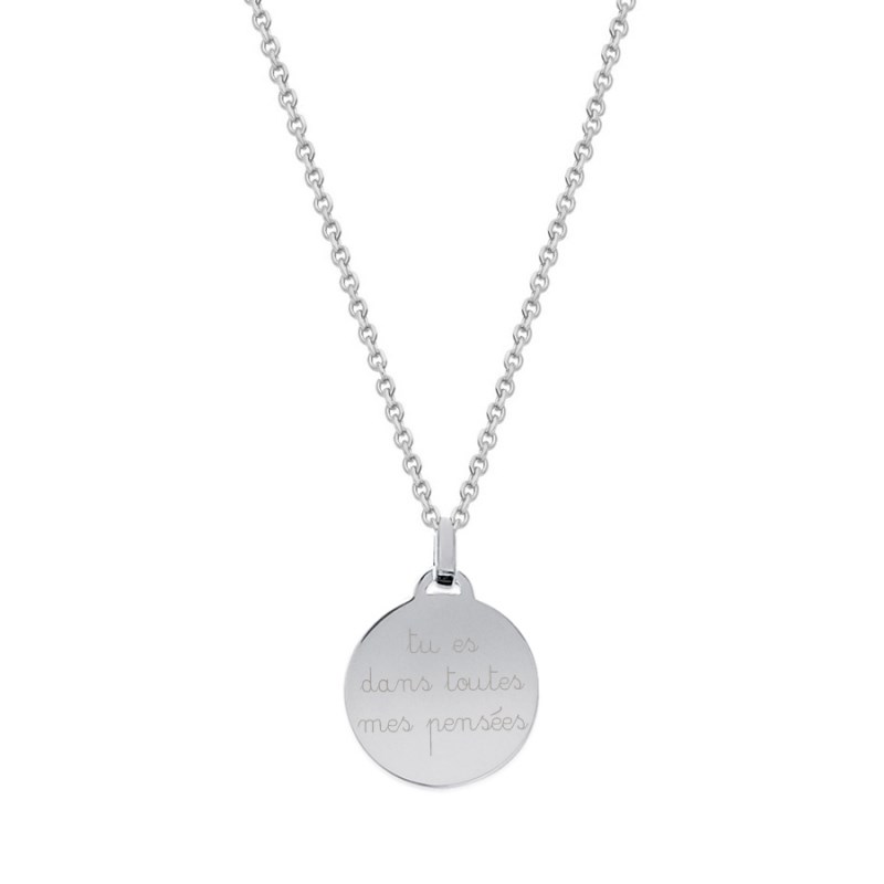 Collier homme médaillon en argent