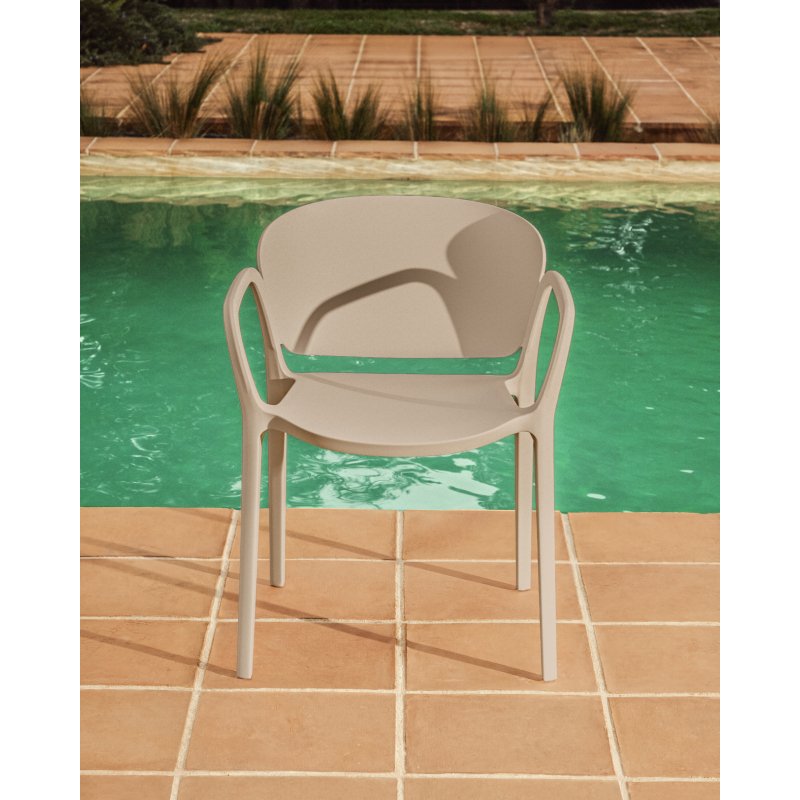 Chaise empilable d’extérieur Ania beige