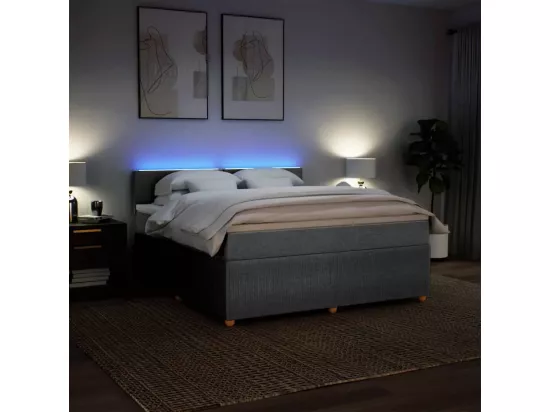 Sommier à lattes de lit avec matelas Gris clair 180x200cm Tissu