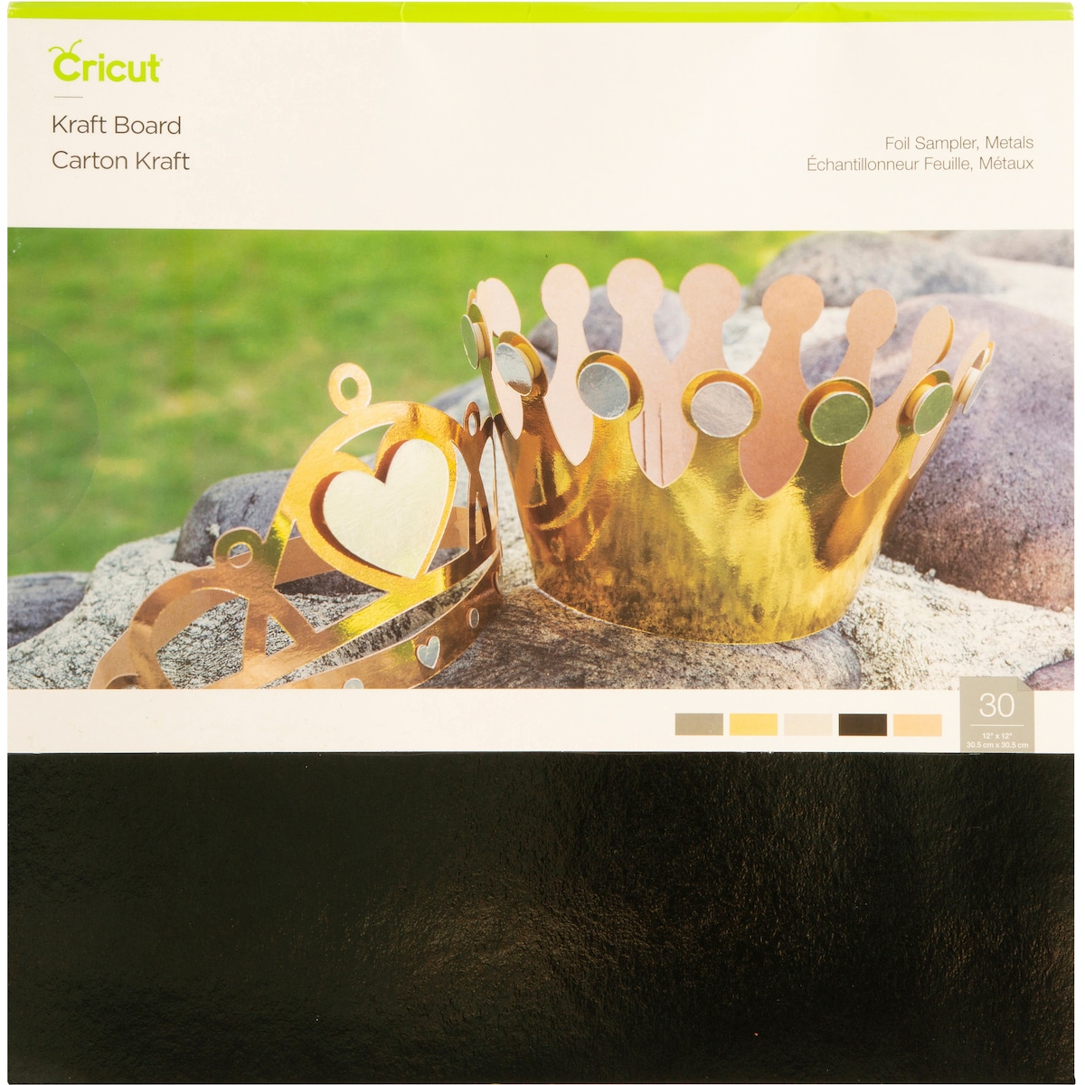 Cricut Kraftboard pakke med ark 30 x 30 cm (Foil Metals)