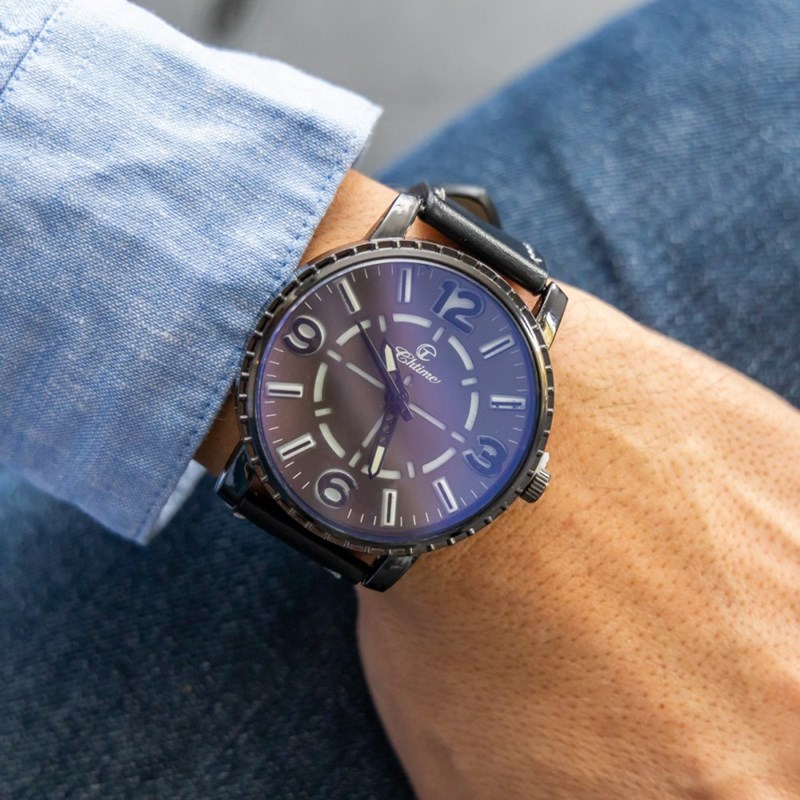 Montre Homme CHTIME bracelet Cuir Noir