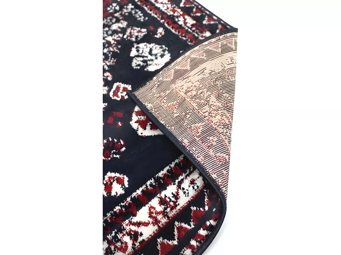 Tapis oriental vintage - 160 x 230 cm - Rouge et noir - SYLHET