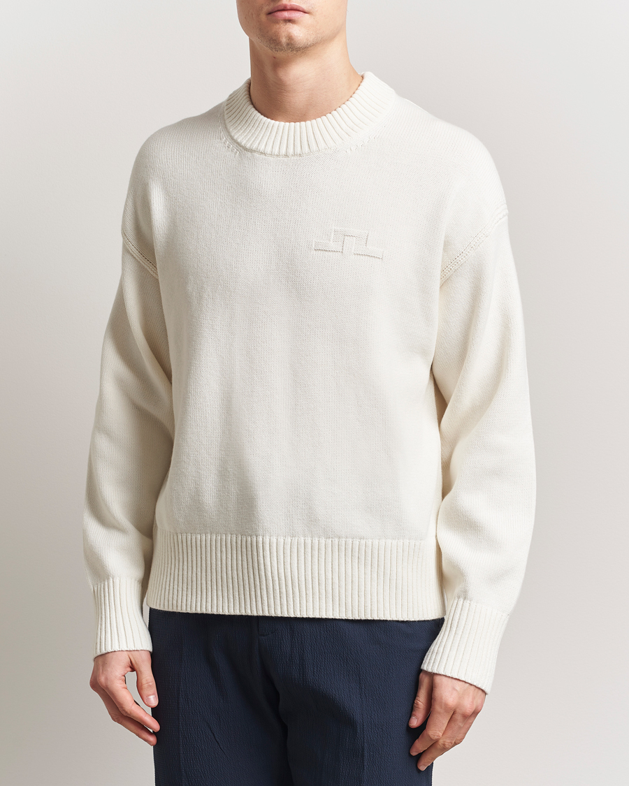 J.Lindeberg Eddy Cotton/Wool Crewneck White