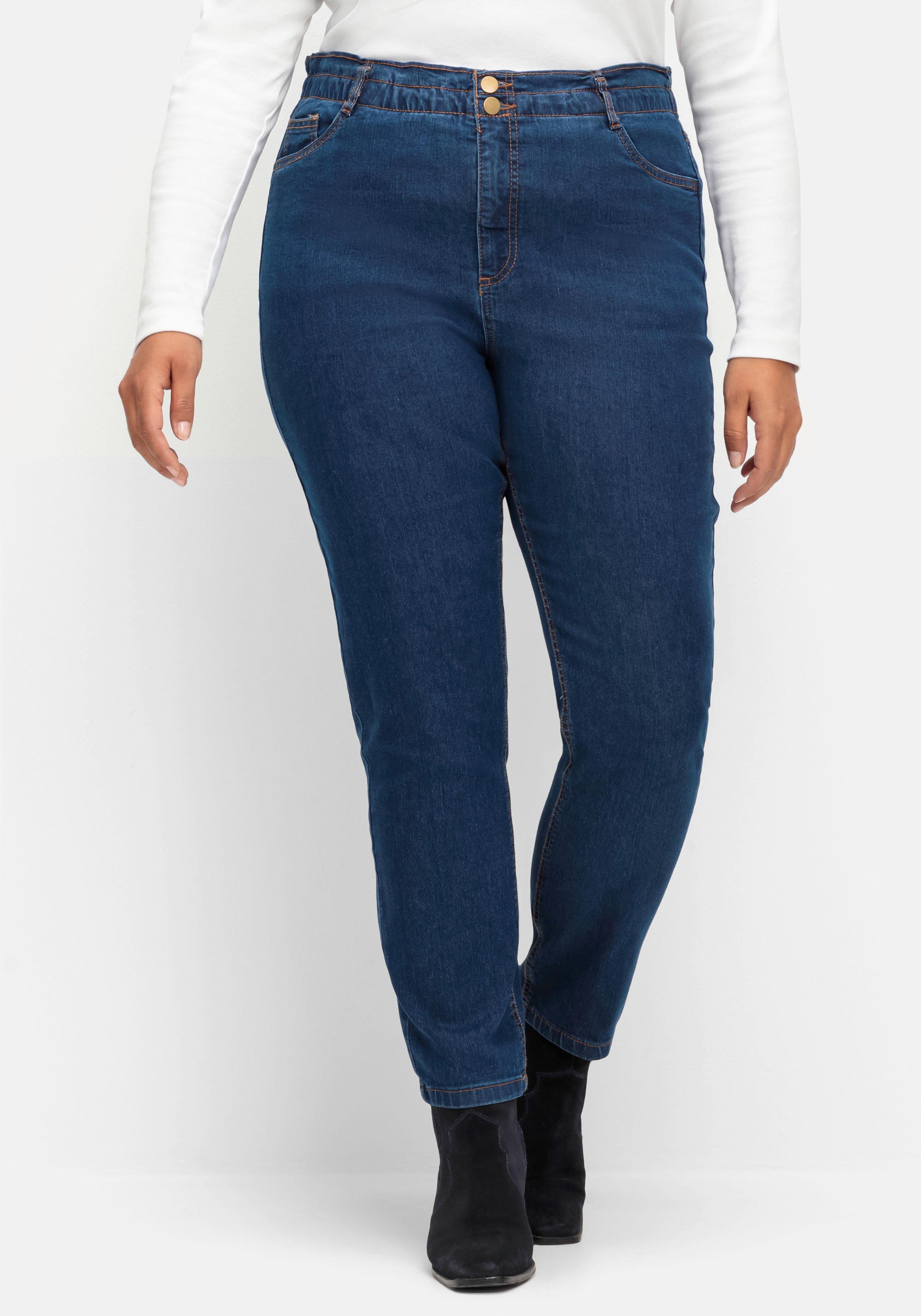 Gerade Jeans im extrahohen Paperbag-Schnitt