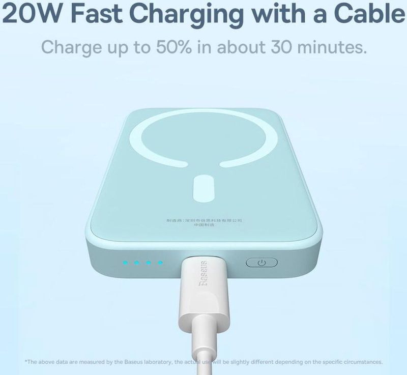 Baseus Mini Powerbank - 6.000 mAh - Blauw - 20W USB-C