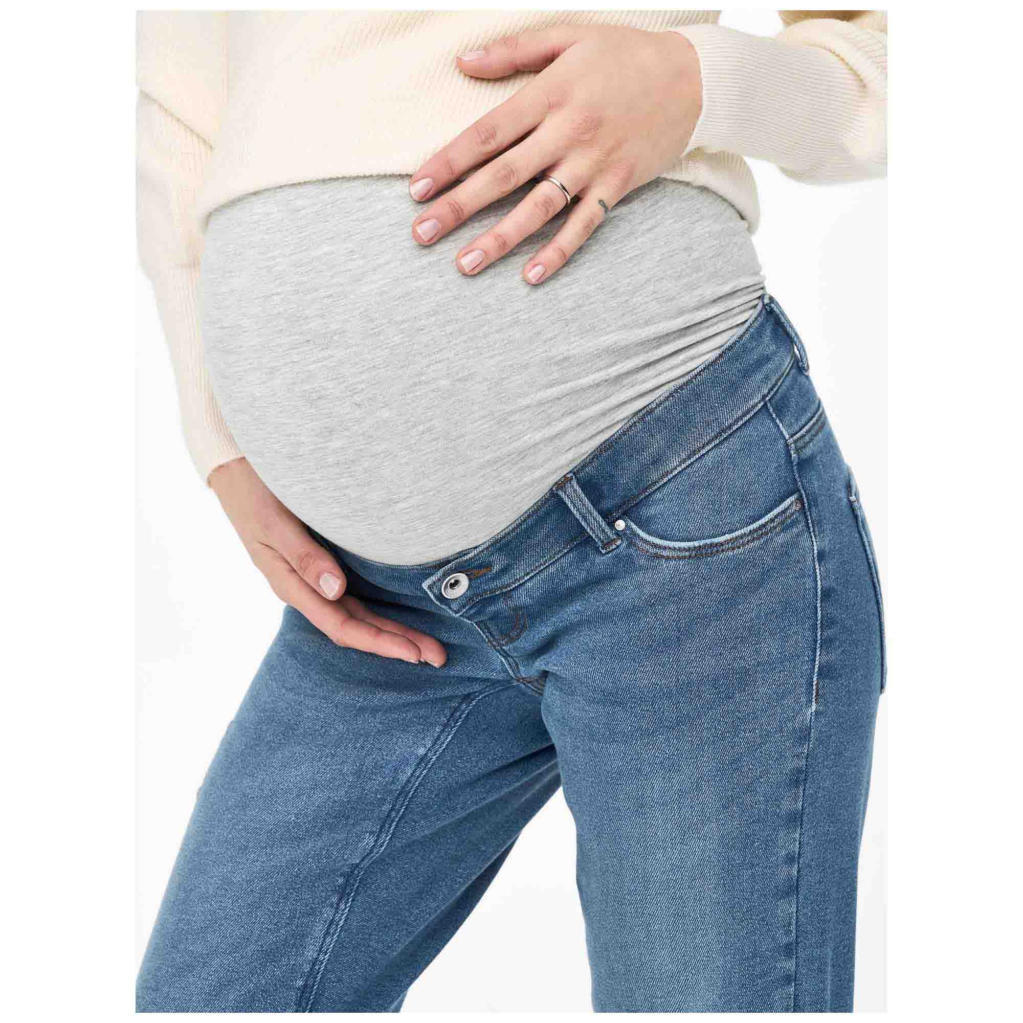 ONLY zwangerschapsjeans lang effen denim