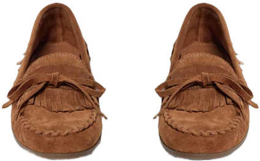 Sofie Schnoor Margitsw Finge suède mocassins met franjes cognac
