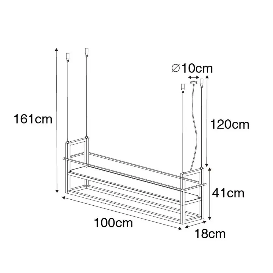 Qazqa hanglampen cage rack zwart e27