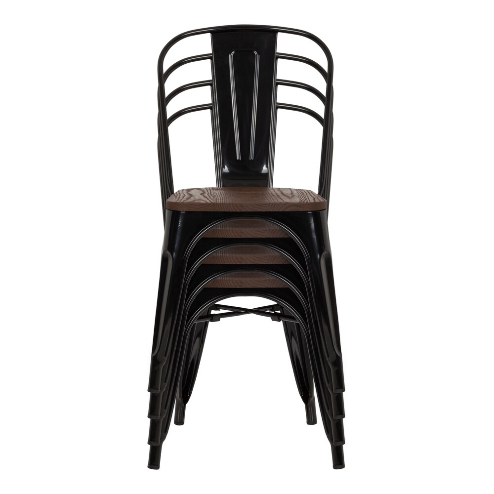 Bistrostuhl VANTAGGIO COMFORT W Stahl / Ulmenholz ohne Armlehnen hjh OFFICE