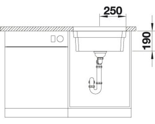 Blanco ETAGON 500-U spoelbak, 540 x 440 mm, roestvrij staal, 521841