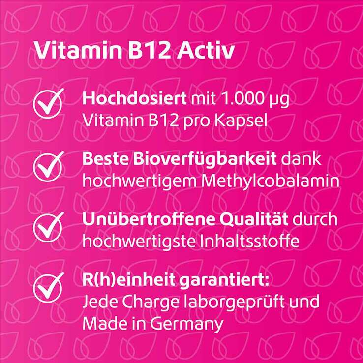 Vitamin B12 Activ 1000 µg hochdosiert + vegan Kapseln , 120 St