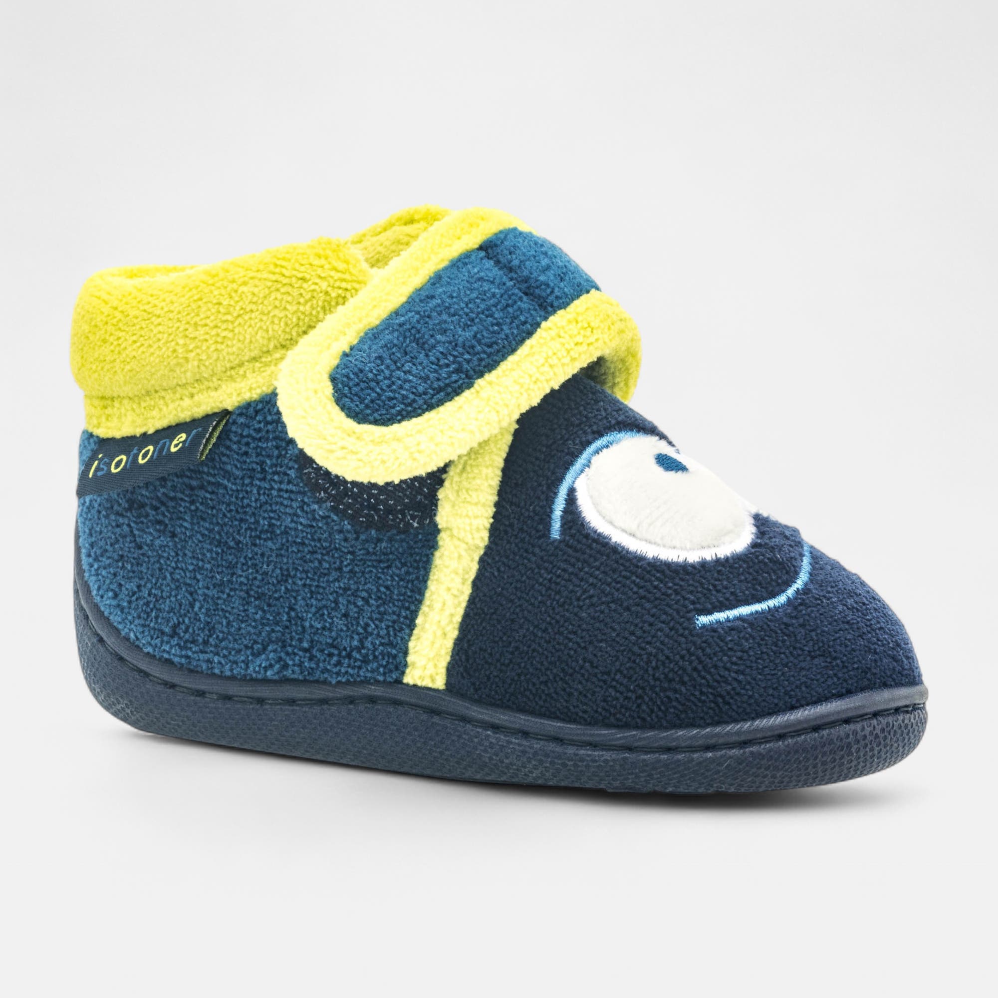 Pantoufles attaches velcros Bébé garçon bleu marine