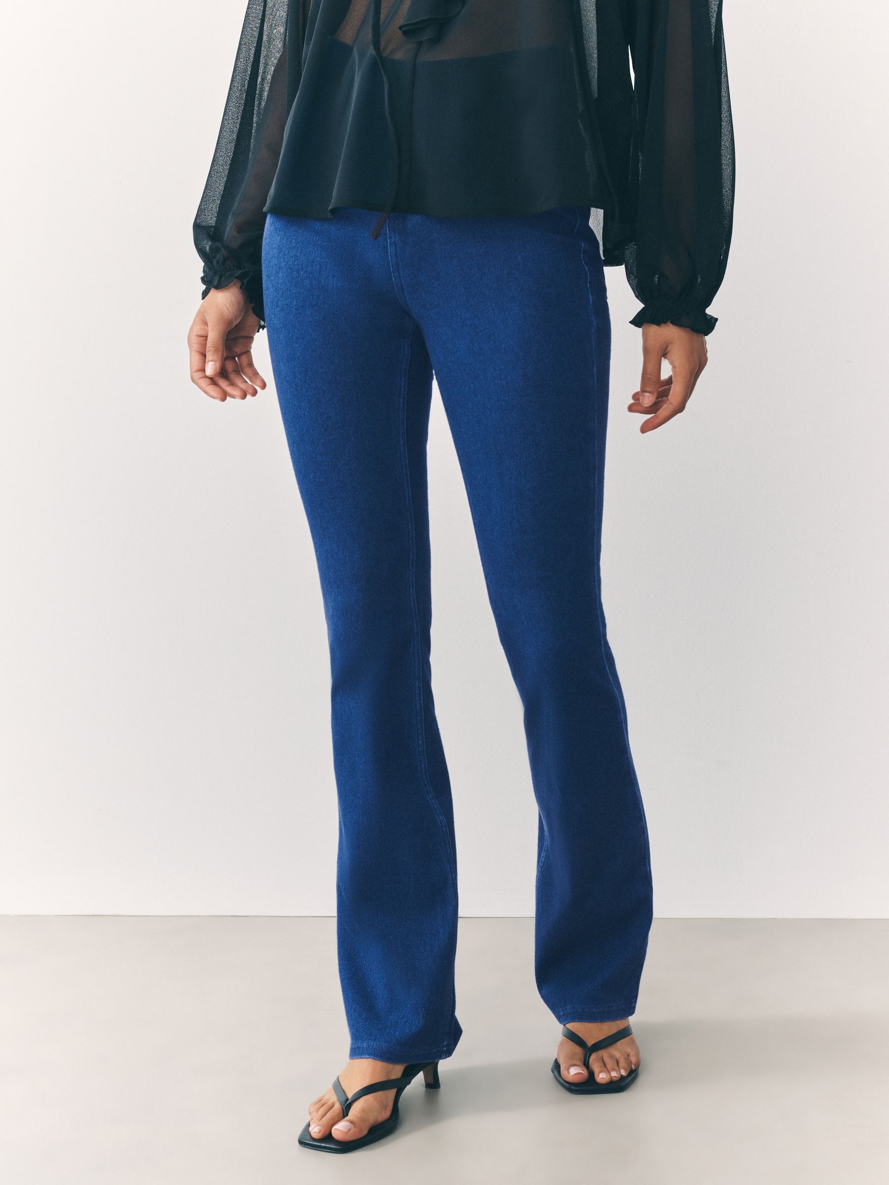 Donkerblauw - Check Jersey Bootcut Leggings