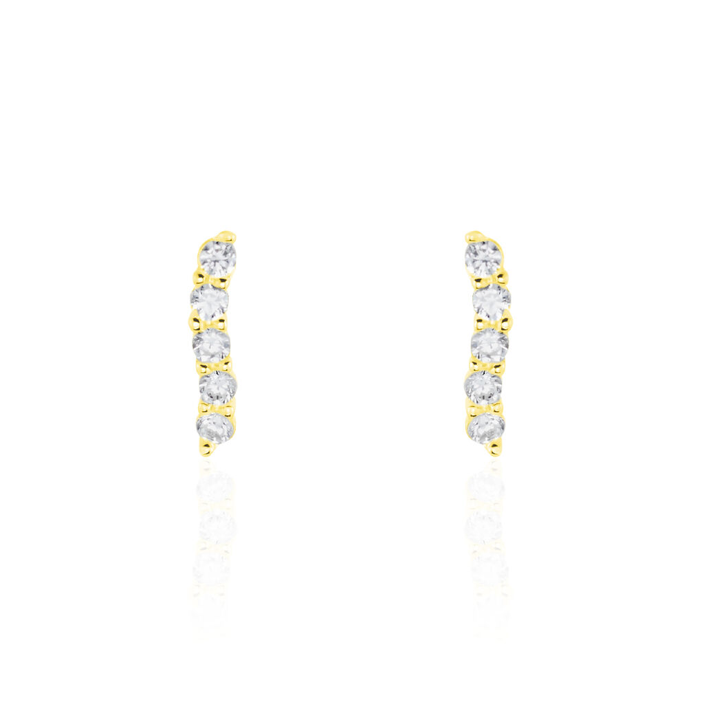 Boucles D'oreilles Pendantes Dahina Or Jaune Oxyde De Zirconium