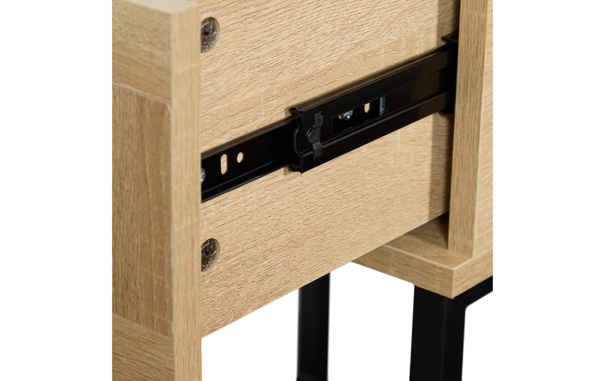 relaxdays Nachttisch »mit Schublade 55.5 x 40 x 41.5 cm« Nachtschränkchen mit Metallgestell