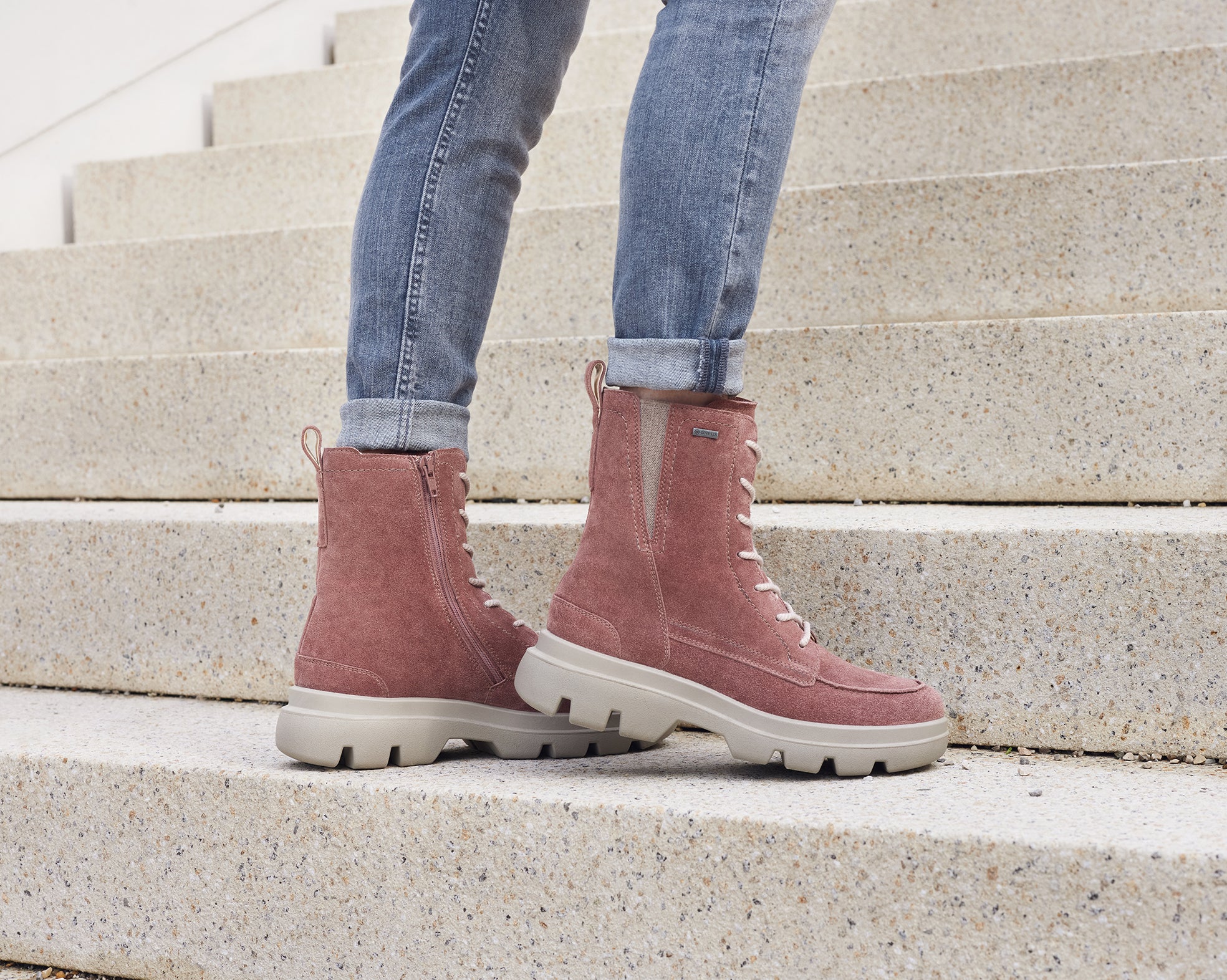 legero ANGELINA Damen  Schnürboots mit Reißverschluss - Farbe: Fawn - Größe: 5