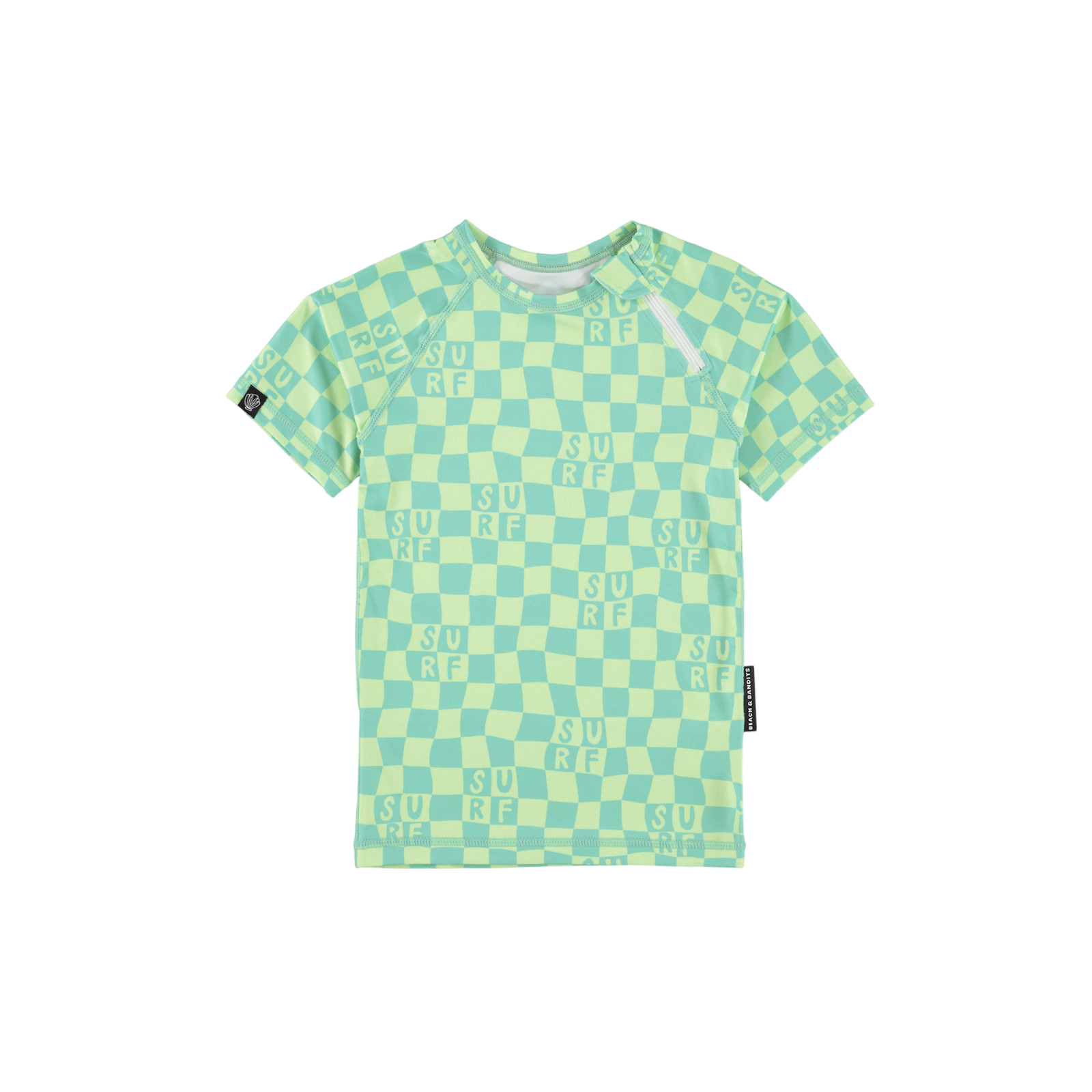 Badeshirt UPF 50  Checkered Surf Green