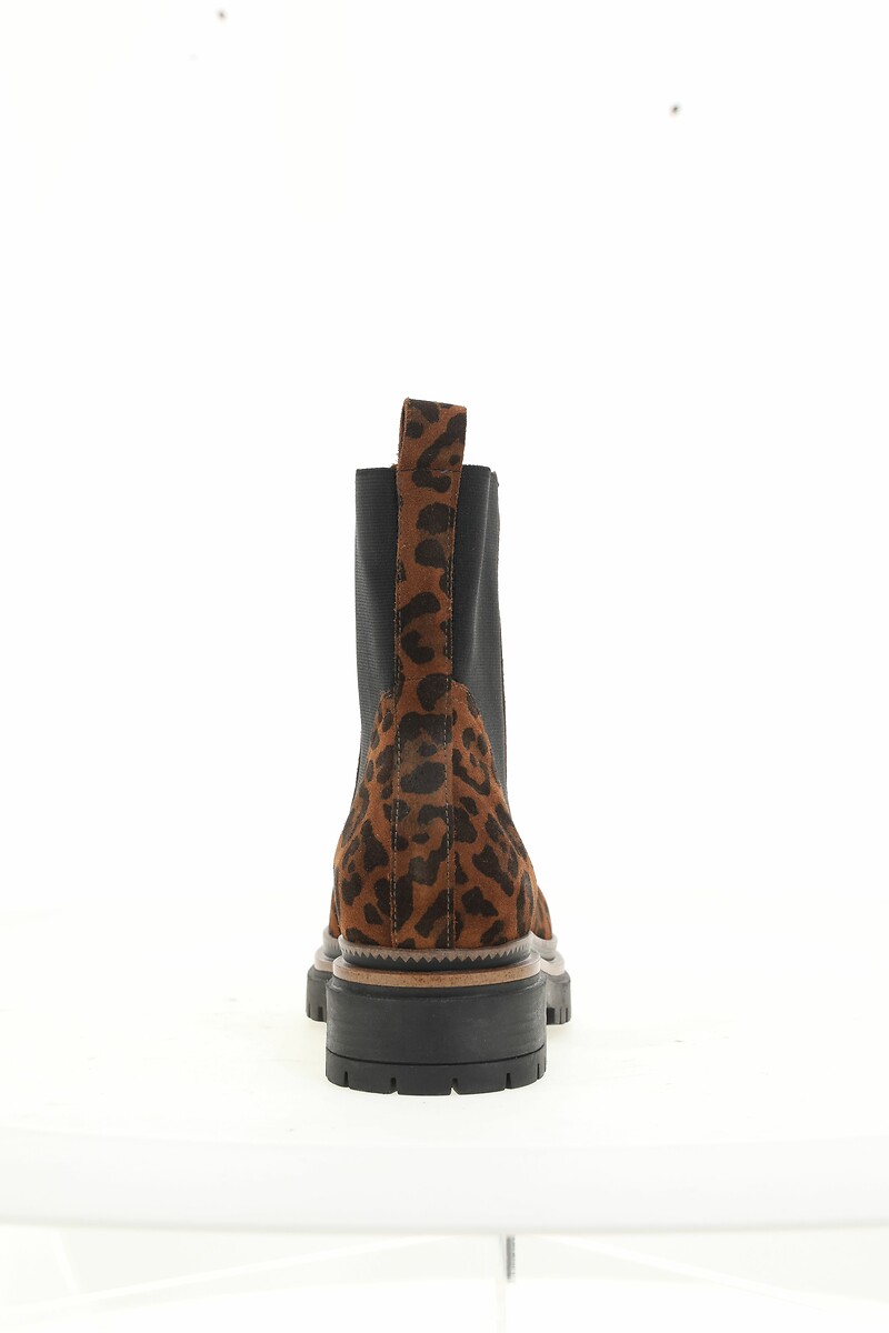 MJUS<br>Botas Chelsea de camurça com estampa de leopardo