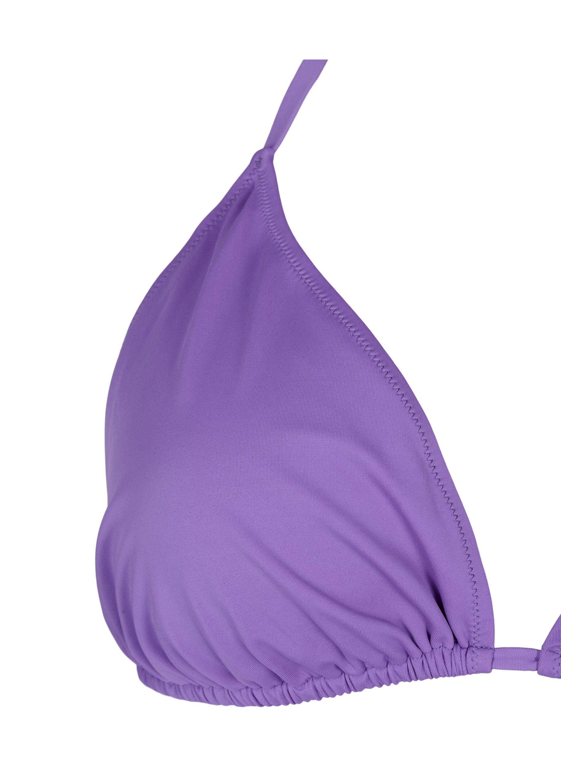 Ensfarvet trekants bikini bh