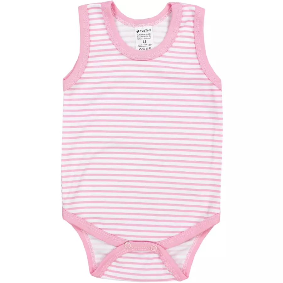 TupTam Baby Mädchen Achselbody 5er Pack rosaweiß