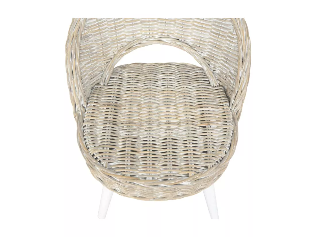 Fauteuil-fauteuil Kubu Rotin Blanc