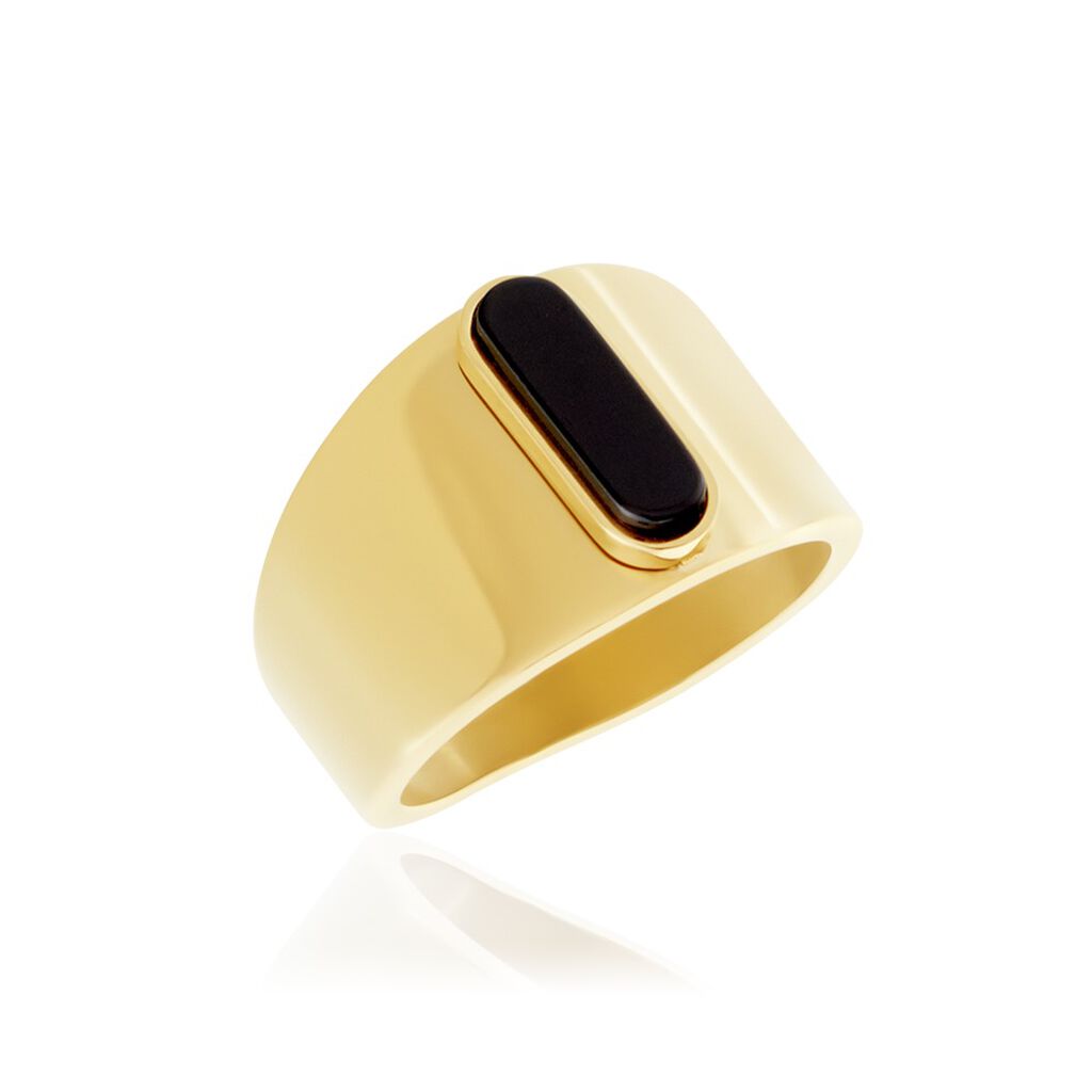 Bague Acier Doré Volcanus Agate