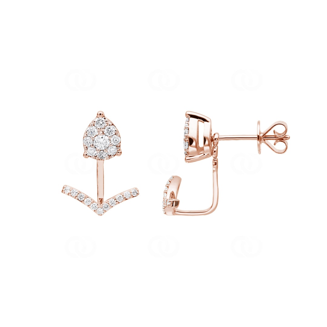 0.50 Karat Diamantohrstecker 750/18 K Roségold