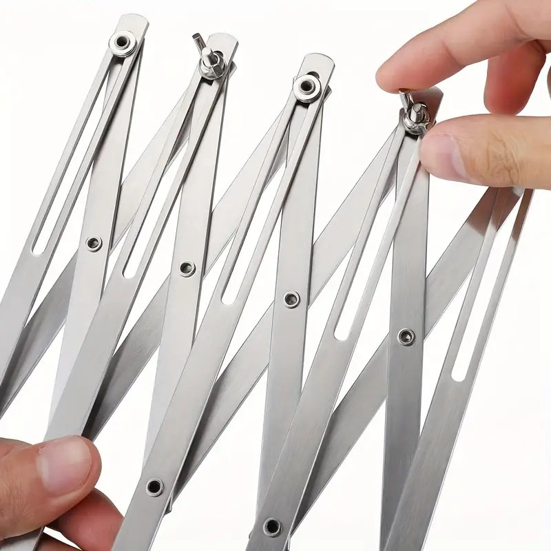 5-fach Edelstahl Teig Schneider Verstellbares Rollmesser Akkordeon Multischneider für Pizza / Kuchen / Pasta - Silber