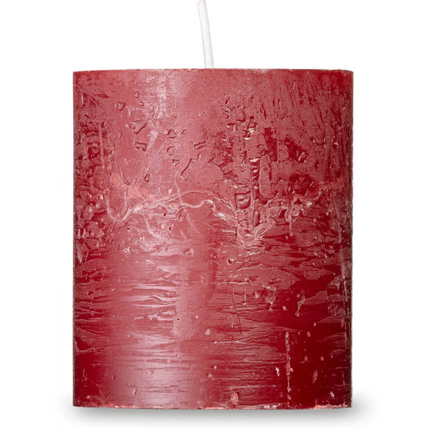 Blokker Rustieke Cilinderkaars - 7x8 cm - Rood